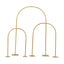 Set of 3 Chiara Arch Table Centerpieces Gold Metal - Detachable Flower Stand Frame for Weddings 20", 23", 35"