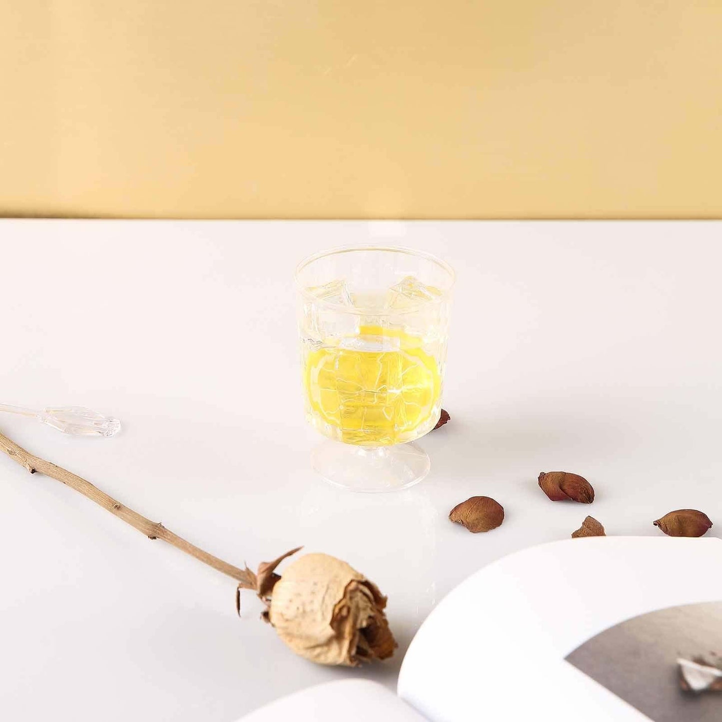 12-Pack Plastic Wine Glasses Clear Short Stem - Durable Disposable Drinkware for Wine 8oz