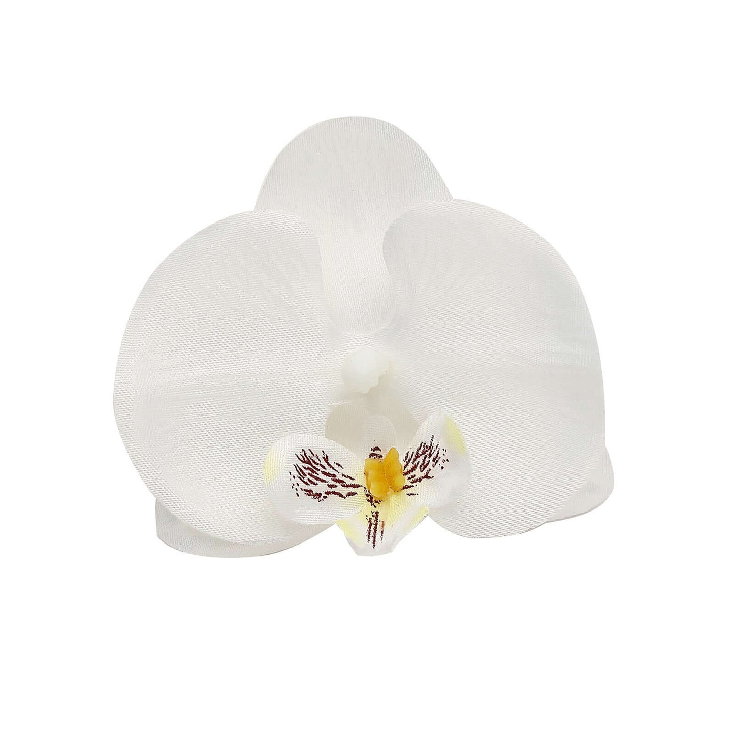 20 Silk Artificial Orchids Flower Heads White - Versatile Floral Accents for DIY Floral Arrangements Corsages & Event Decor 4"