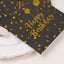 20-Pack Paper Beverage Napkins with Happy Birthday Foil Print Black/Gold - 2 Ply Disposable 18GSM Soft Party Napkins 6.5"x6.5"