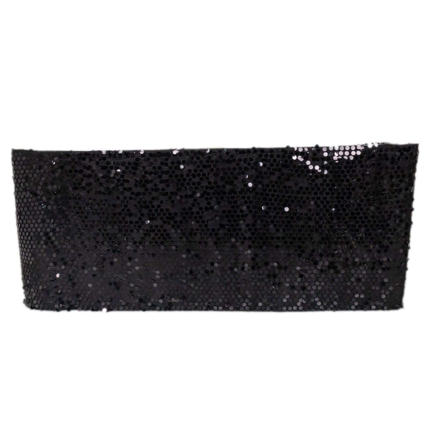 Payette Sequin 21ft Table Skirt Black - Dual Layered Satin Table Cover