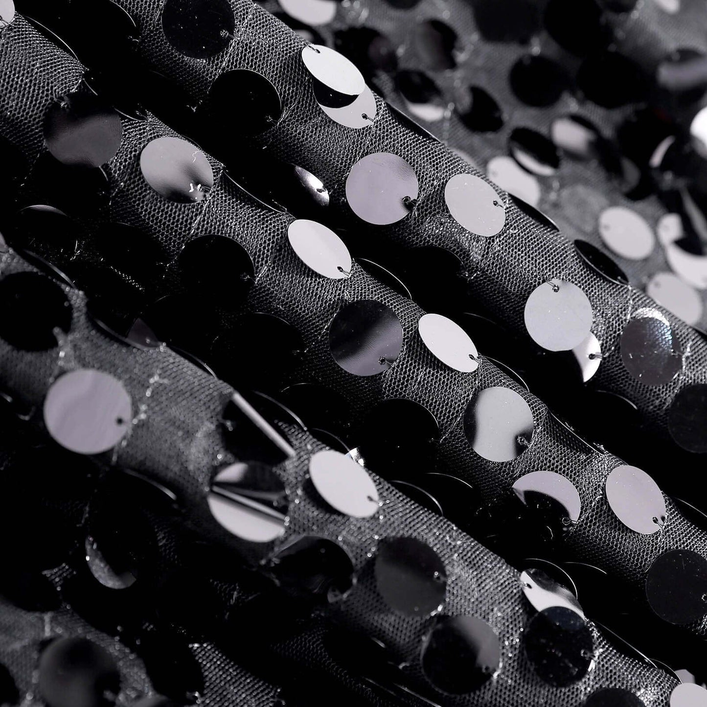 Sequin 72"x72" Table Overlay Square Tablecloth Black - Big Payette Table Cover