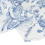 Polyester 108" Round Tablecloth White - Blue French Toile Pattern for Chic Weddings