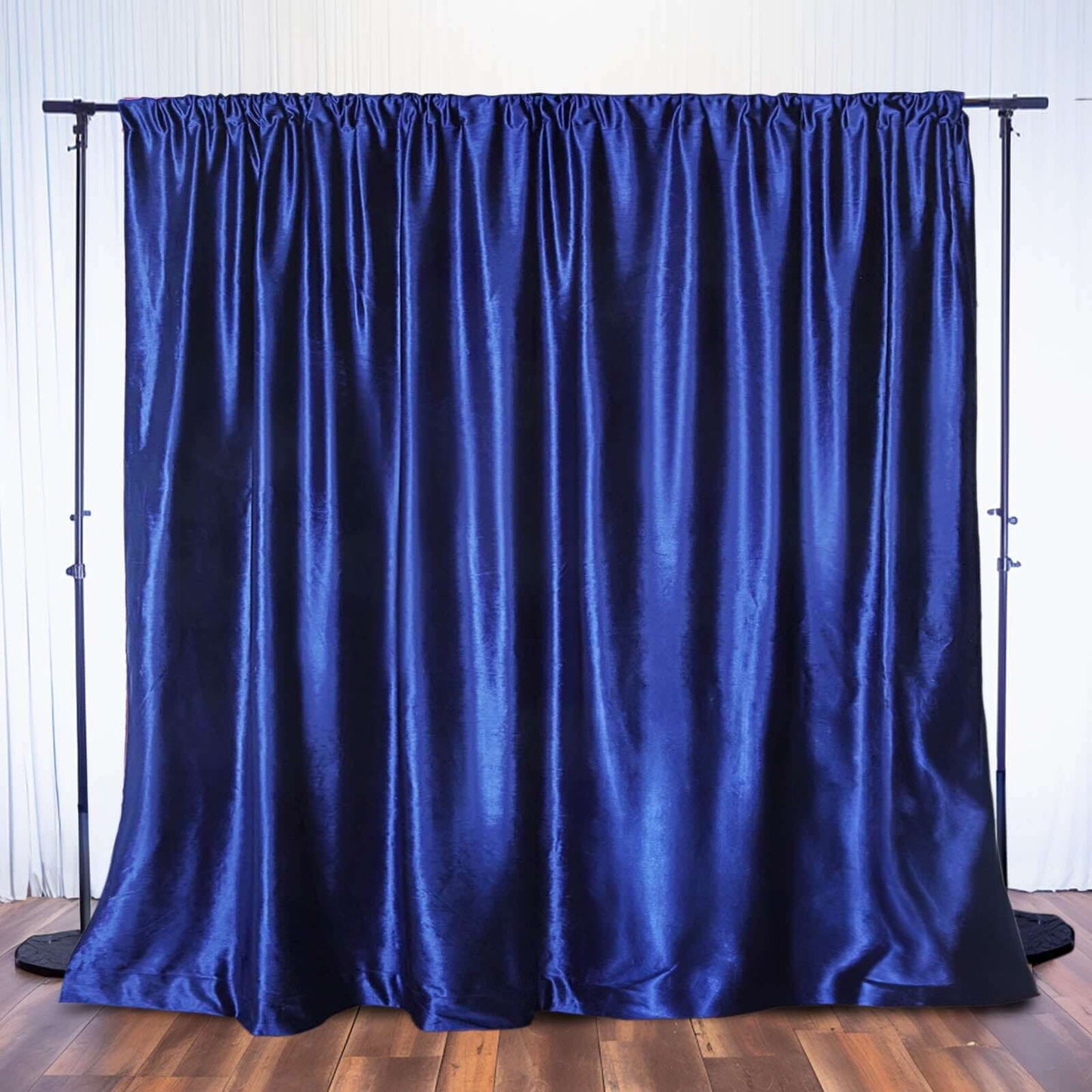Royal Blue Crushed Velvet Backdrop Curtain â€“ 8ft x 8ft Event Drape with Rod Pocket, Privacy Panel for Photo Booths & Events