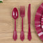 72 Pcs Plastic Silverware Set in Baroque Style Burgundy - Heavy Duty Disposable Knife, Fork, and Spoon Set