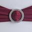 5 Pack Stretch Spandex Chair Sashes Burgundy - Reusable Chair Bands with Silver Diamond Ring Slide Buckle 5"x14"
