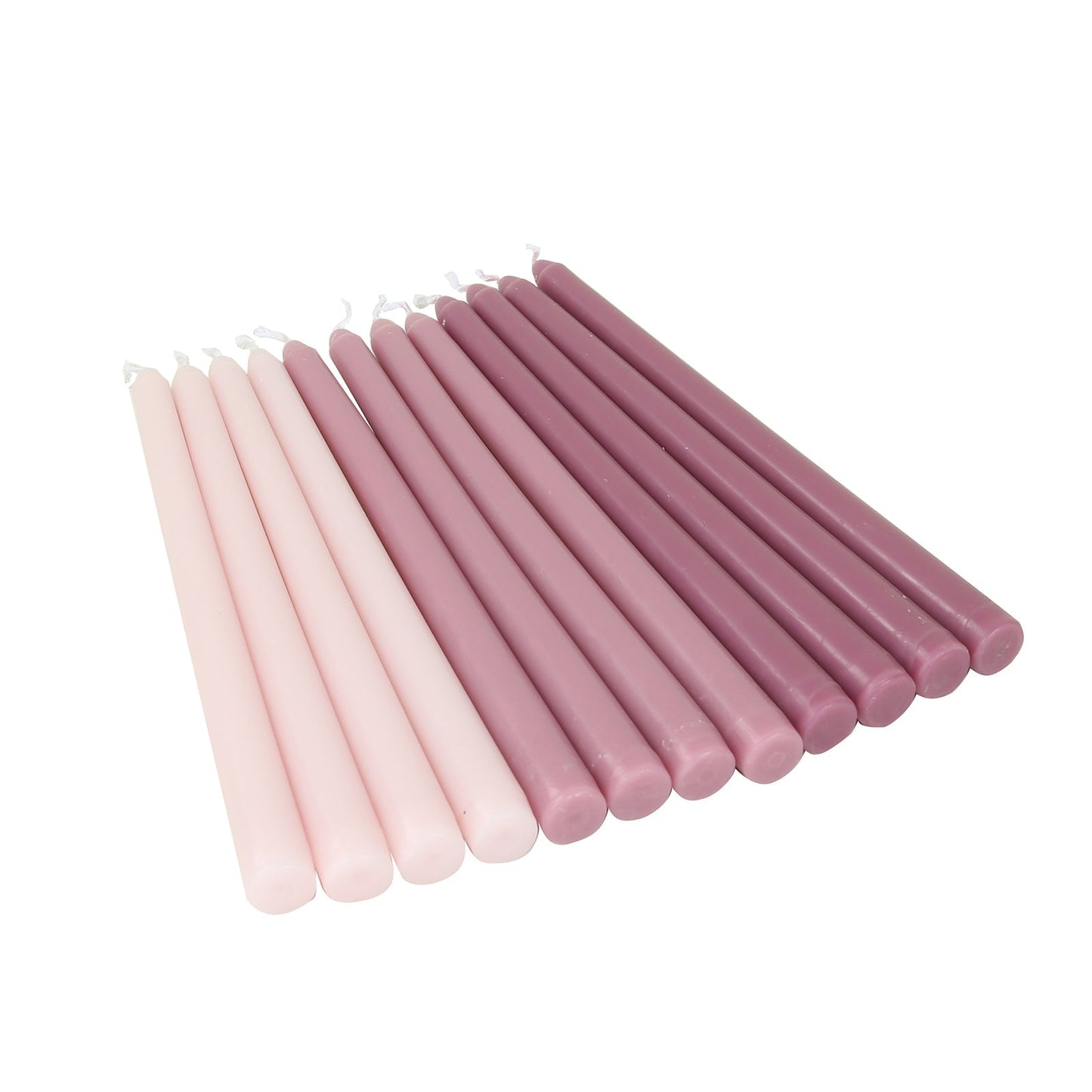 12-Pack Taper Candles Premium Wax Design Mixed Dusty Rose - Unscented Candles for Sophisticated Decor 10"