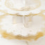 2-Pack 3-Tier Cupcake Display Stands with Vintage Floral Pattern, White Gold Round Cardboard Dessert Towers - 15"