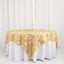 Taffeta 90"x90" Table Overlay Square Tablecloth Champagne - Leaf Petal Design for Stylish Celebrations