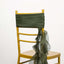 Chiffon Chair Sash with Curly Design Olive Green - Stylish Chair Decorations
