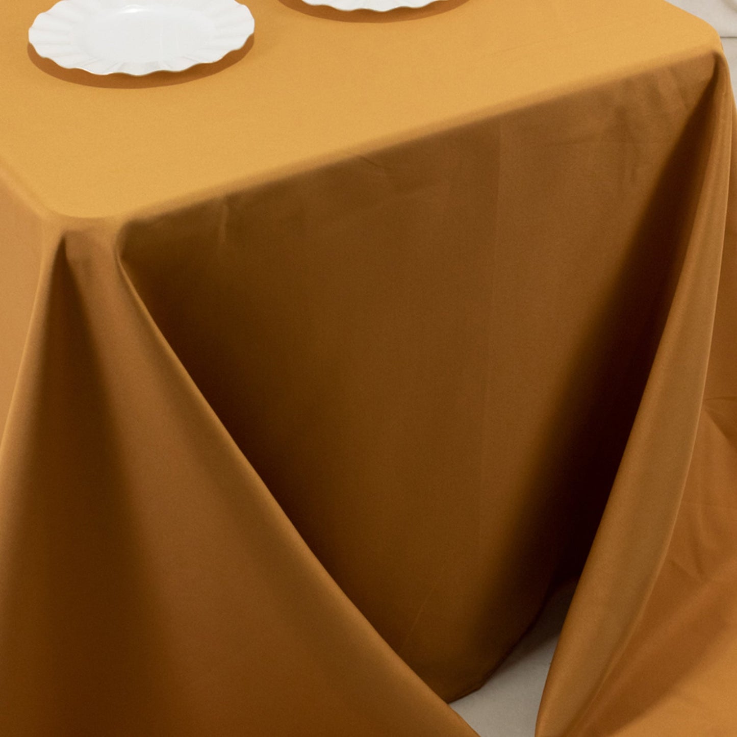 Premium Polyester 90"x132" Rectangle Tablecloth Gold - Seamless 220GSM Stain-Resistant Design for Luxurious Events