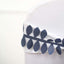 Taffeta Ribbon Sash with 4" Leaf Petal Design Navy Blue 50ft - Sophisticated Artificial Fabric Garland