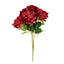 2 Bushes 17" Burgundy Premium Silk Jumbo Rose Flower Bouquet, High Quality Artificial Wedding Floral Arrangements