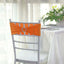 5 Pack Stretch Spandex Chair Sashes Orange - Reusable Chair Bands with Silver Diamond Ring Slide Buckle 5"x14"