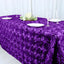 Satin 90"x132" Rectangle Tablecloth Purple - Grandiose 3D Rosette Seamless Table Cover