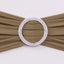 5 Pack Stretch Spandex Chair Sashes Taupe - Reusable Chair Bands with Silver Diamond Ring Slide Buckle 5"x14"