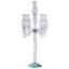 5 Arm Crystal Glass Taper Candle Holder Candelabra, Luxurious Table Centerpiece With Chandelier Chains 40"
