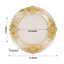 6-Pack Plastic Round Charger Plates 13" in Clear with Gold Florentine Embossed Rim, Exquisite Dinner Serving Plates