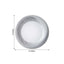 10-Pack Plastic Dessert Plates White/Silver Swirl Rim - Disposable Plates for Appetizers 6"