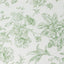 Polyester 132" Round Tablecloth White - Dusty Sage Green French Toile Pattern for Chic Weddings