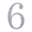 Decorative Rhinestone Number "6" Stickers, Glitter Adhesive Craft Numbers Silver DIY Sparkle Embellishments 8"