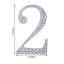 Decorative Rhinestone Number "2" Stickers, Glitter Adhesive Craft Numbers Silver DIY Sparkle Embellishments 8"