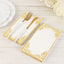 50-Pack Paper Dinner Napkins White with Gold Foil Lace Design 2 Ply - European Style Napkins for Parties 8"x4"