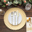 6-Pack Plastic Round Charger Plates 13" in Gold with Scalloped Shell Pattern, Coastal Inspired Disposable Charger Tableware
