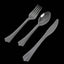 24-Pack Plastic Silverware Set with Fan Flared Tip Handle Clear - Heavy Duty Disposable Utensils 7"