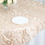 Taffeta 72"x72" Table Overlay Square Tablecloth Beige - 3D Leaf Petal Table Cover