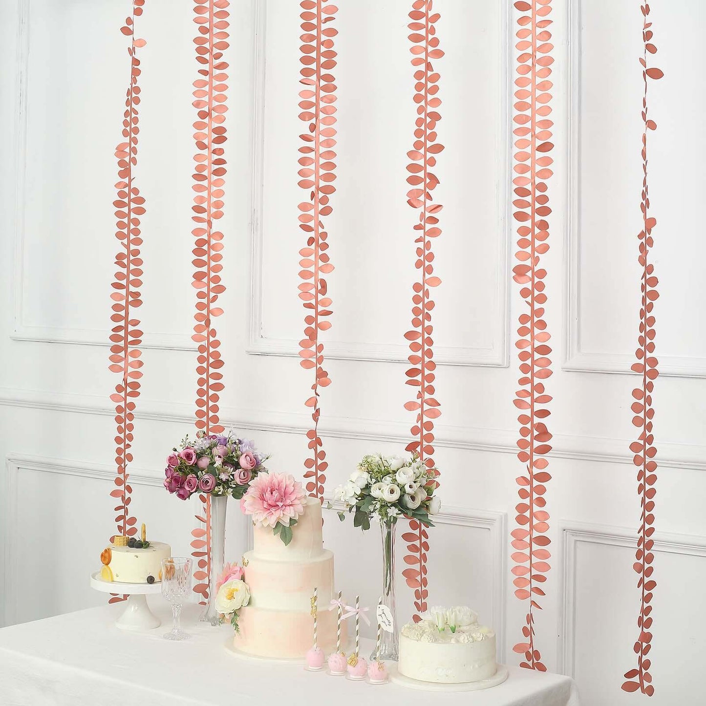 Taffeta Ribbon Sash with 4" Leaf Petal Design Terracotta (Rust) 50ft - Sophisticated Artificial Fabric Garland