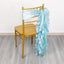 5 Pack Chiffon Satin Chair Sashes Light Blue - Easy to Install Ruffled Curly Willow