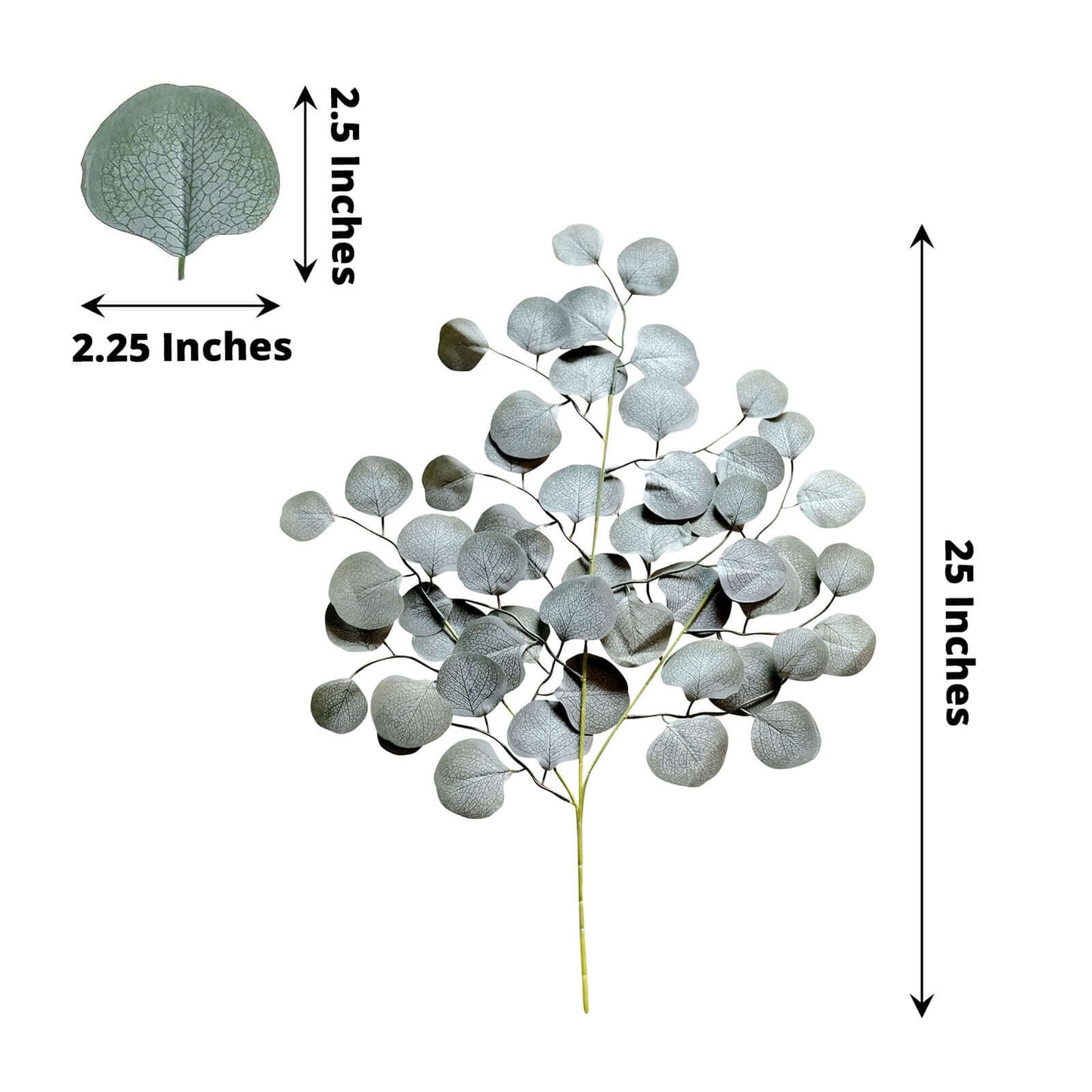 4 Pack 25" Frosted Green Artificial Silk Eucalyptus Leaf Branches