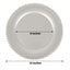 6-Pack Acrylic Round Charger Plates 13" in Silver with Beaded Rim, Decorative Dinner Party Charger Tableware