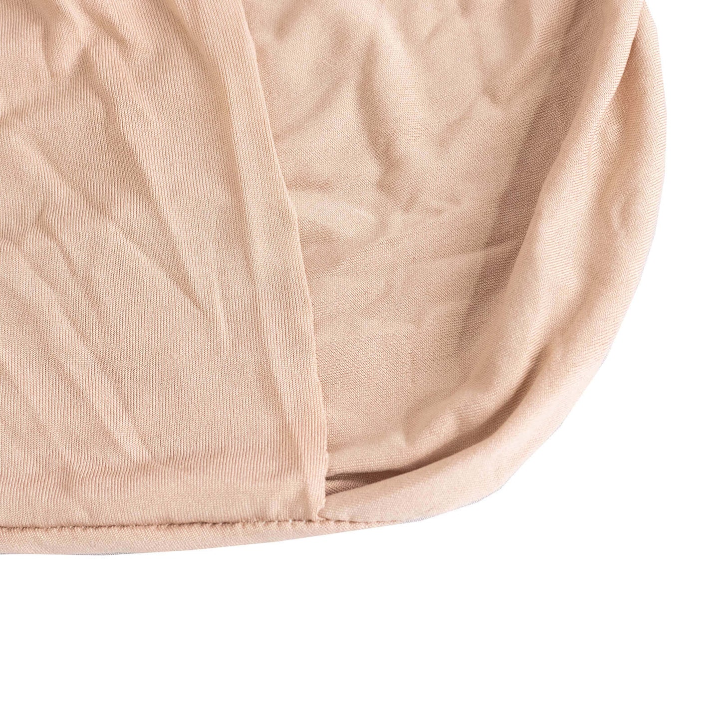 Stretch Spandex Chair Cover Nude for Folding Chairs - Secure Fit Slipcover with Silver Rhinestone Buckled Sash Band