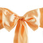 5 Pack Satin Chair Sashes Peach - Durable Chair Bows with Shiny Finish 6"x106"