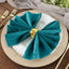 5 Pack Premium Velvet 20"x20" Napkins Peacock Teal - Soft Sheen Finish Cloth Napkins