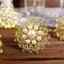 4 Pack Pearl And Diamond Rhinestone Flower Gold Metal Napkin Rings, Decorative Napkin Buckle Holders