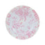 6-Pack Acrylic Round Charger Plates 13" in White with Pink Floral French Toile Pattern, Decorative Dinner Party Charger Tableware