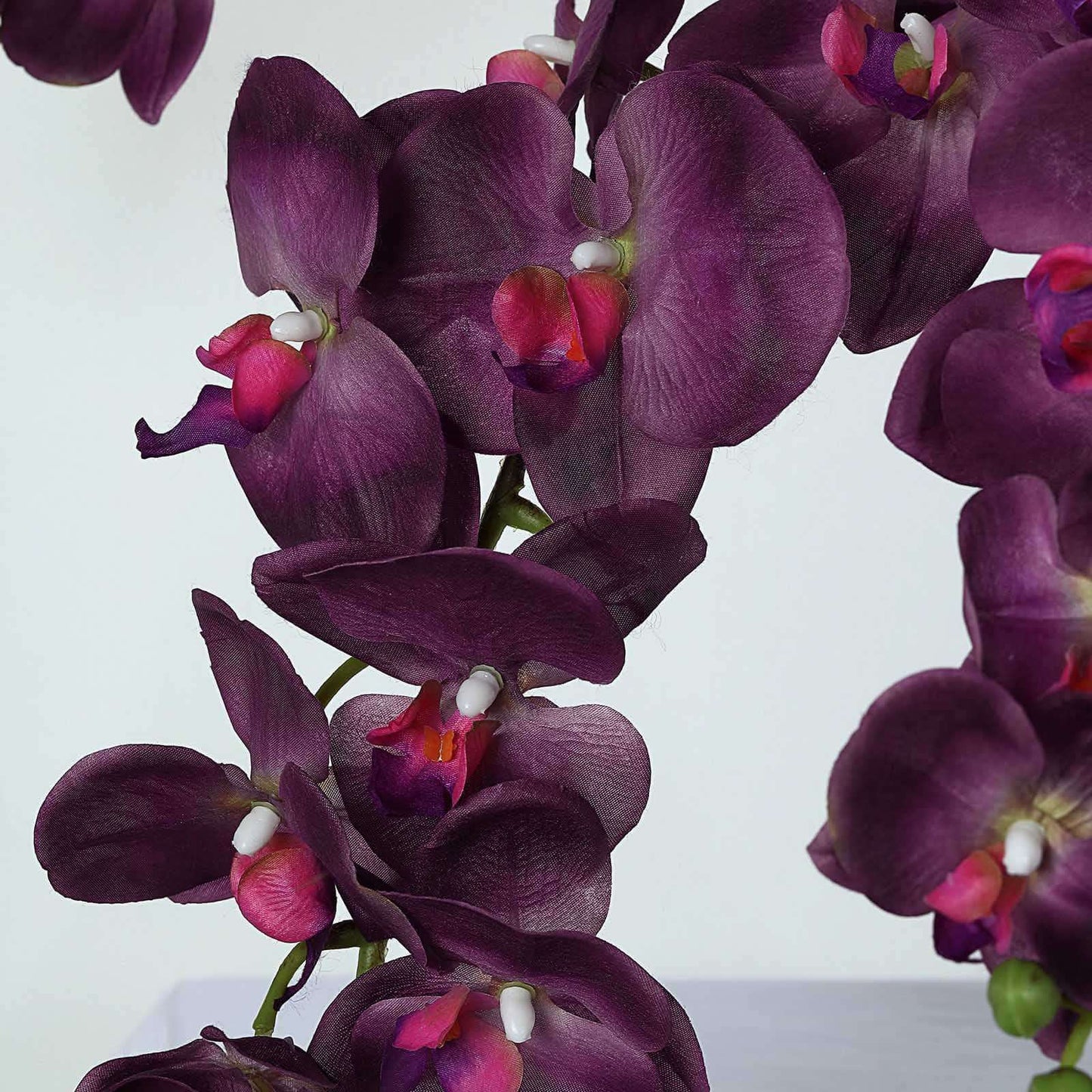 2 Stems 40" Tall Eggplant Artificial Silk Orchid Flower Bouquets