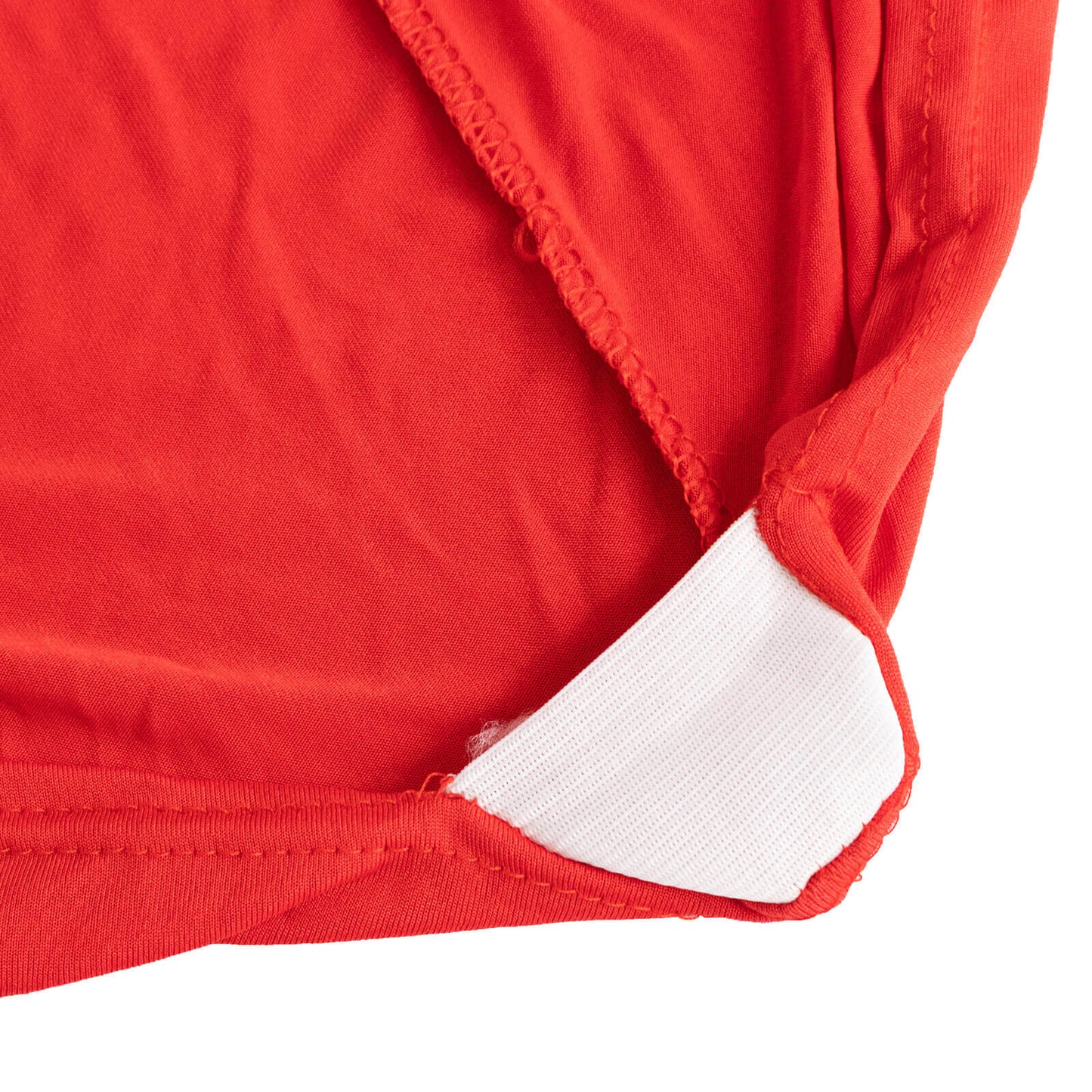 Stretch Spandex Chair Cover Red for Folding Chairs - Secure Fit Slipcover with Silver Rhinestone Buckled Sash Band