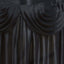 Satin 21ft Table Skirt Black - Pleated Double Drape Table Cover