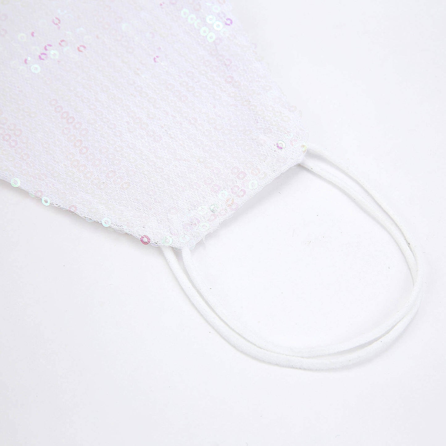 5 Pack White Sequined Cotton Fashion Face Mask, Reusable Fabric Masks With Ear Loops