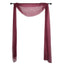 18ft Burgundy Sheer Organza Wedding Arch Drapery Fabric, Window Scarf Valance