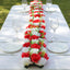 6 Pack Red Ivory Silk Rose Flower Panel Table Runner, Artificial Floral Arrangements Wedding Table Centerpiece - 20"x8"