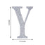 Decorative Rhinestone Alphabet "Y" Letter Stickers, Glitter Adhesive Craft Letters Silver DIY Sparkle Embellishments 6"