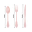 72 Pcs Plastic Silverware Set in Baroque Style Blush - Heavy Duty Disposable Knife, Fork, and Spoon Set