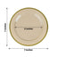 10-Pack Plastic 7" Round Appetizer Plates in Taupe with Gold Rim - Sleek Disposable Salad Plates for Banquets & Special Occasions