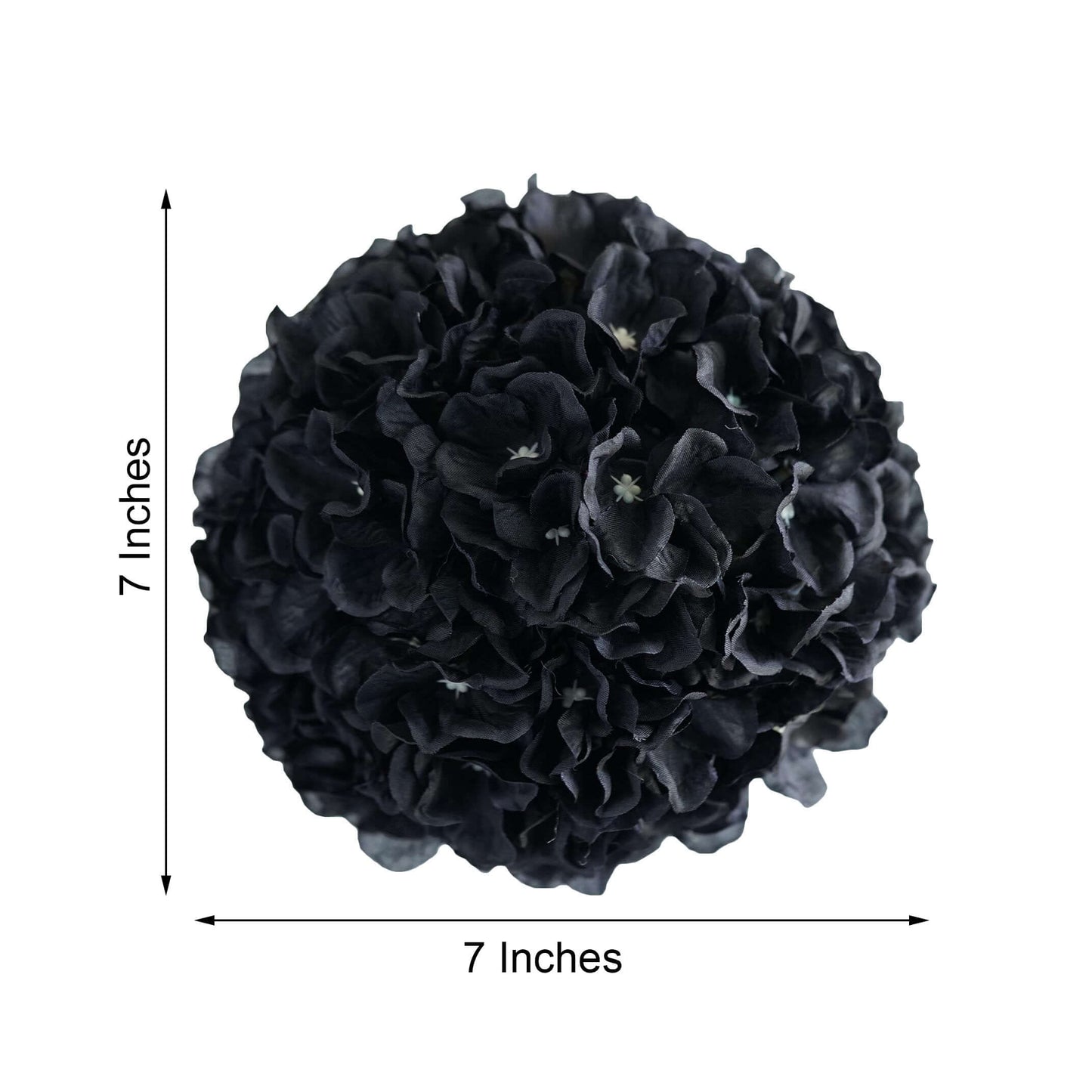 4 Pack 7" Black Artificial Silk Hydrangea Kissing Flower Balls
