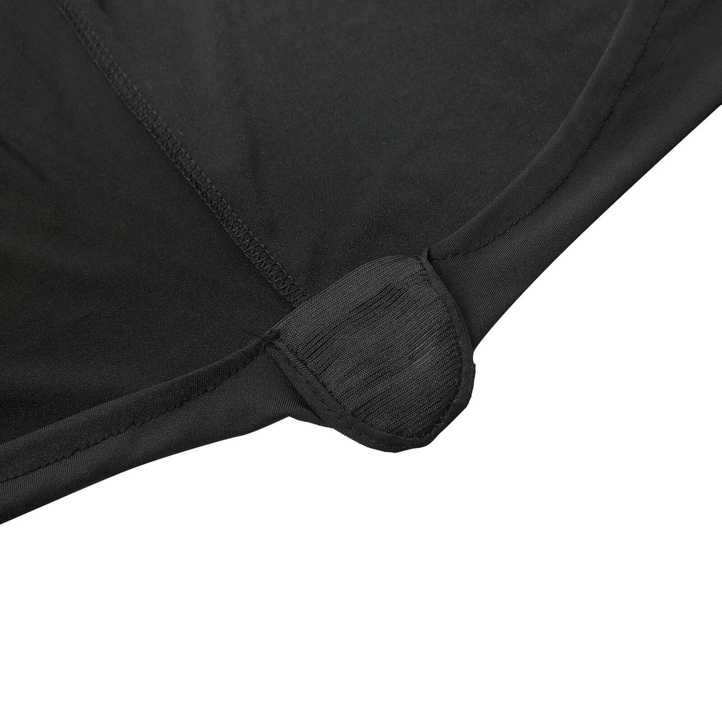Stretch Spandex 96"x30" Rectangle Table Cover Black with Curved Open Back Design Tailored Professional Look for Tradeshows, Events & Exhibitions